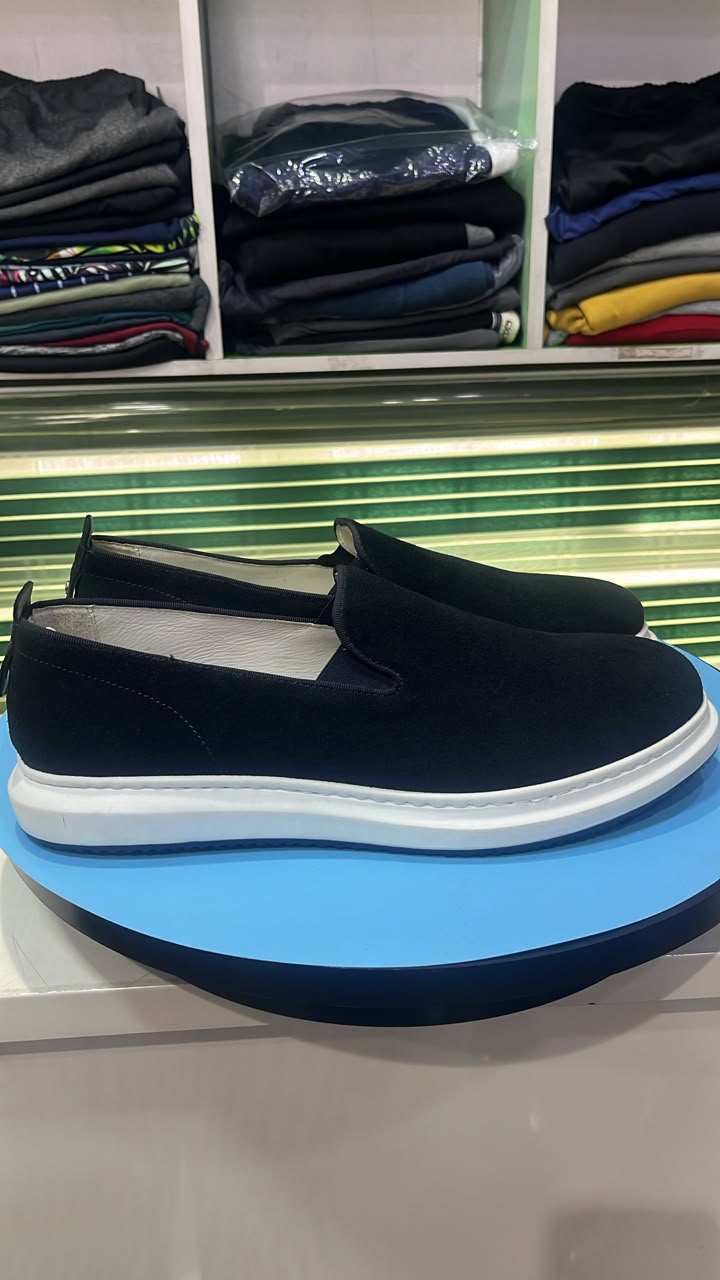 CESARE's Black Suede slip-ons