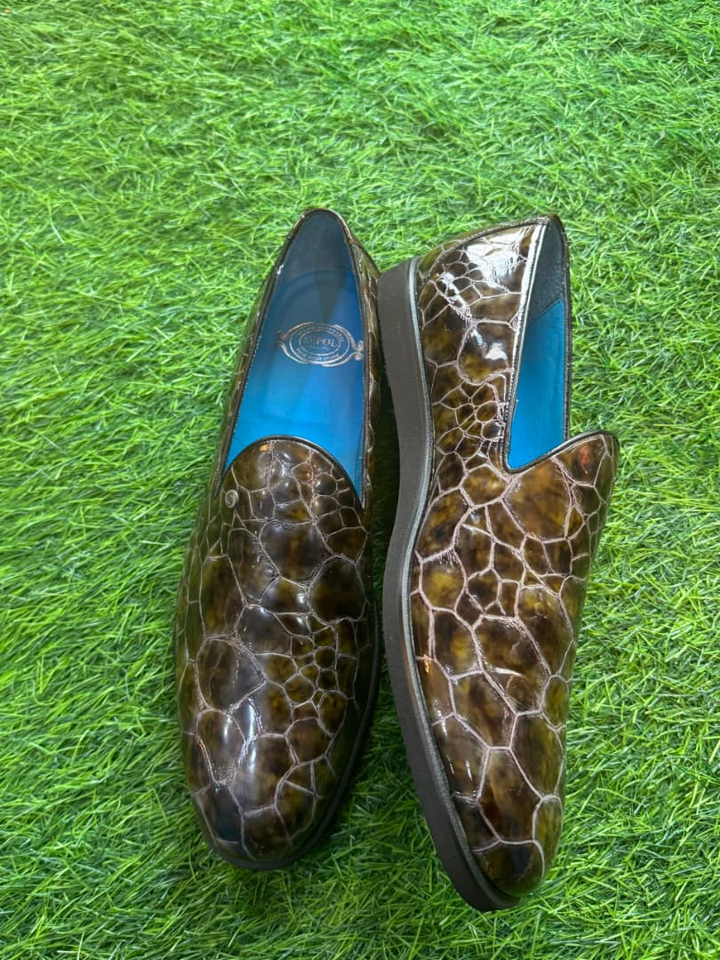 SEPOL's Crocodile Embossed Leather Loafers