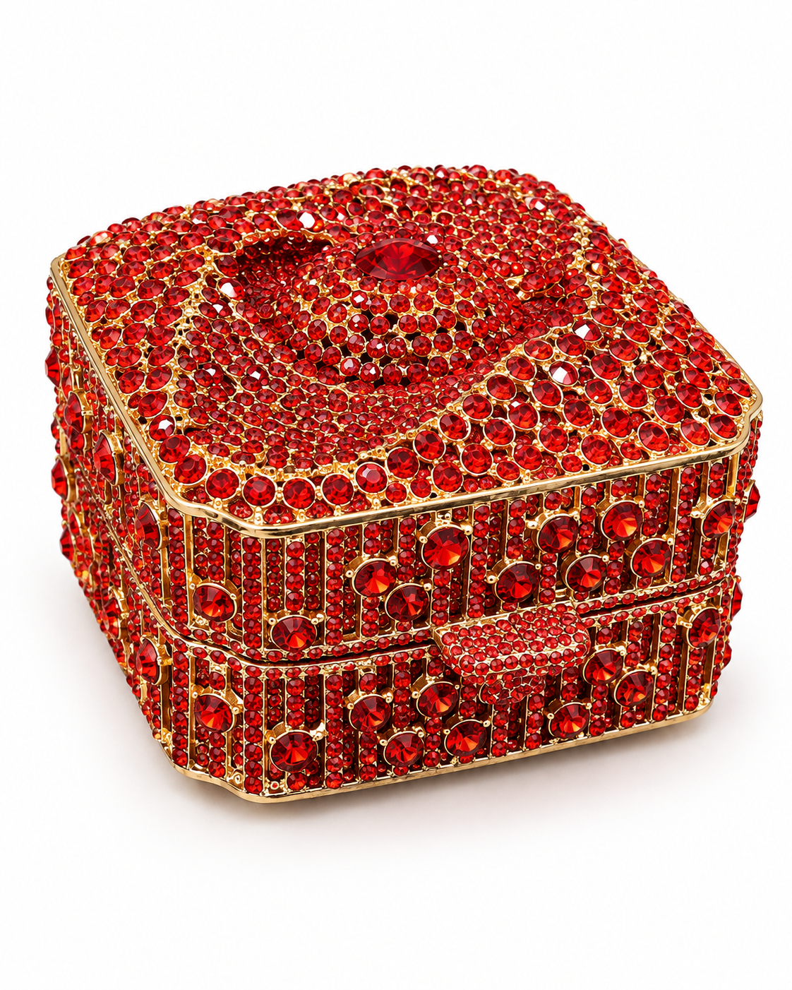 Women's Red Crystal Clutch Bag