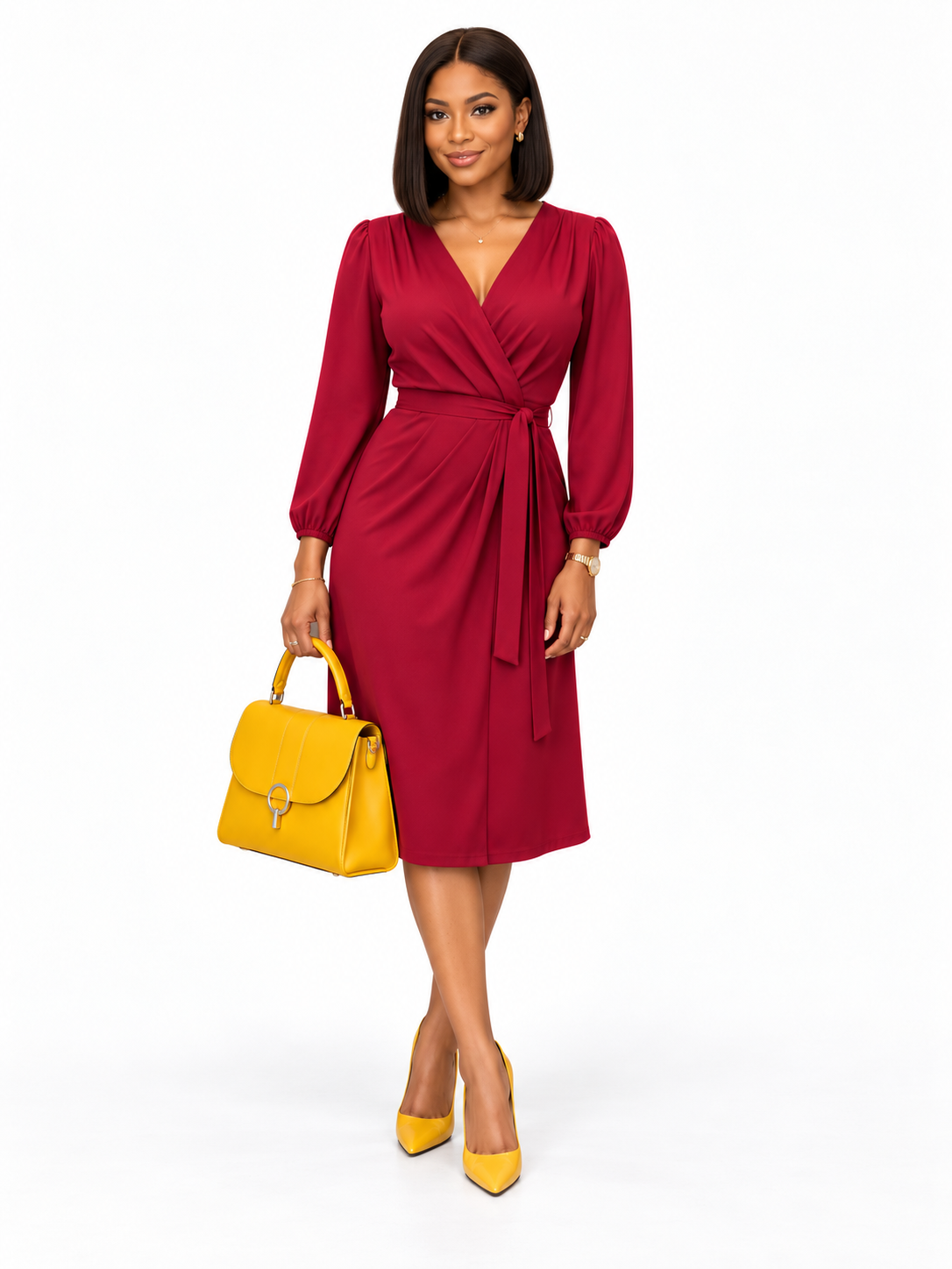 TAHARI's Magenta Wrap Dress