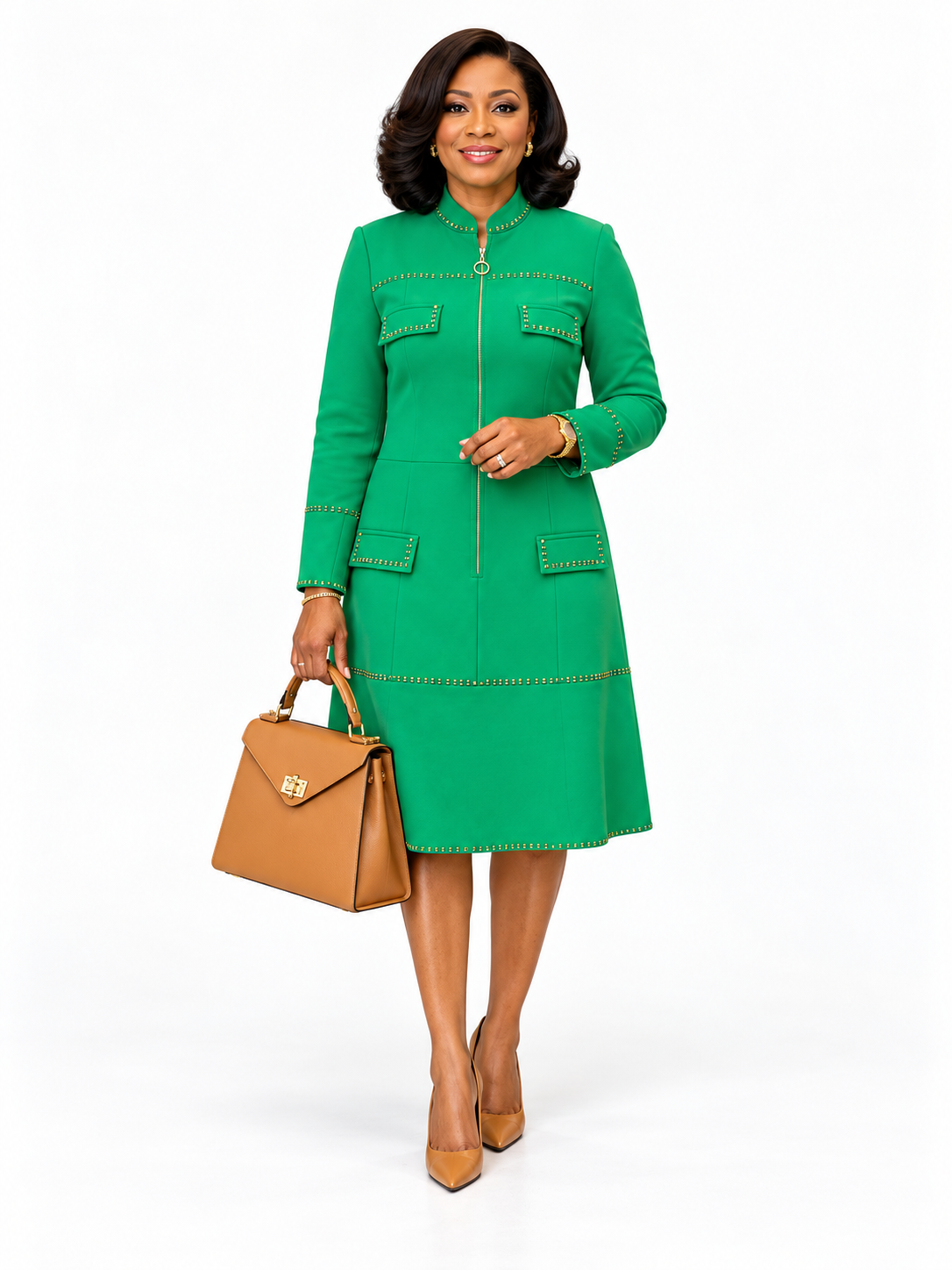 POLENPOE's Gracious Emerald Green Dress