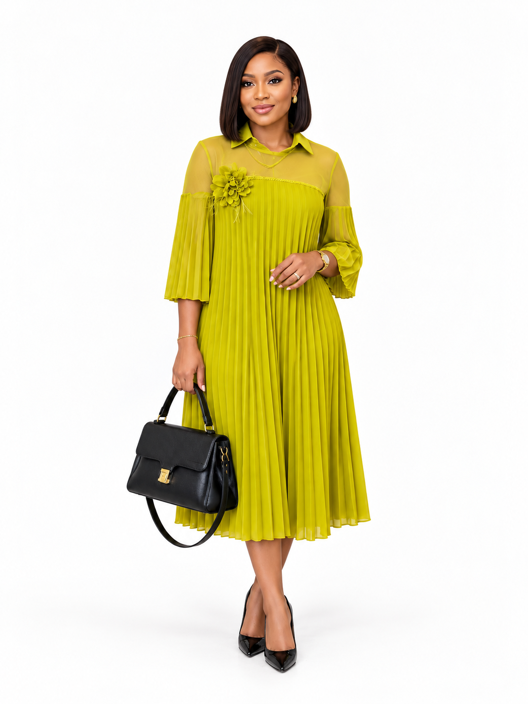 GRADE's Lime Green Midi Dress