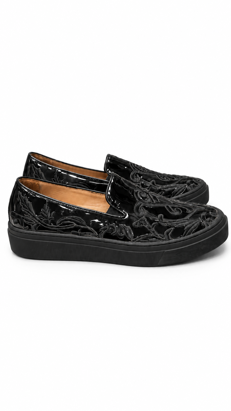 PETER ASCOT's Glossy Black Leather Shoe
