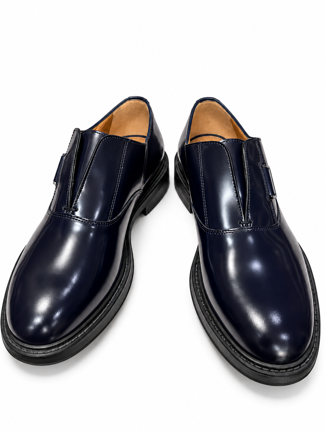 MORACHI's Navy Blue Polished Leather Shoes