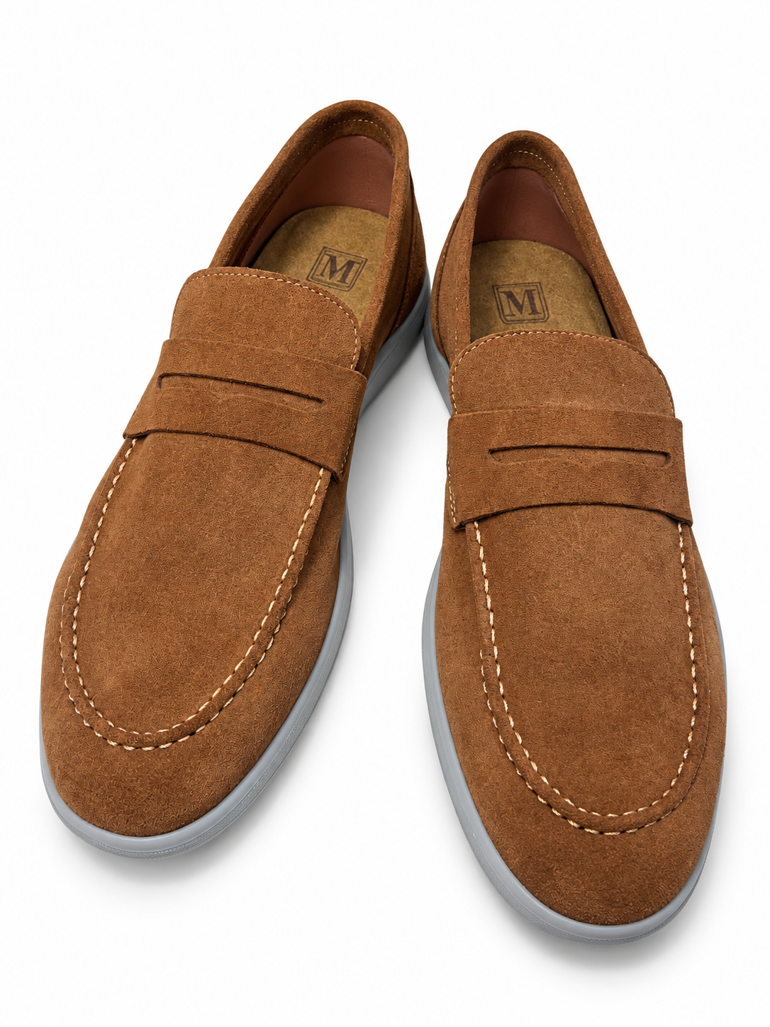 ARUNOMAGIC's Brown Tan Suede Penny Loafers