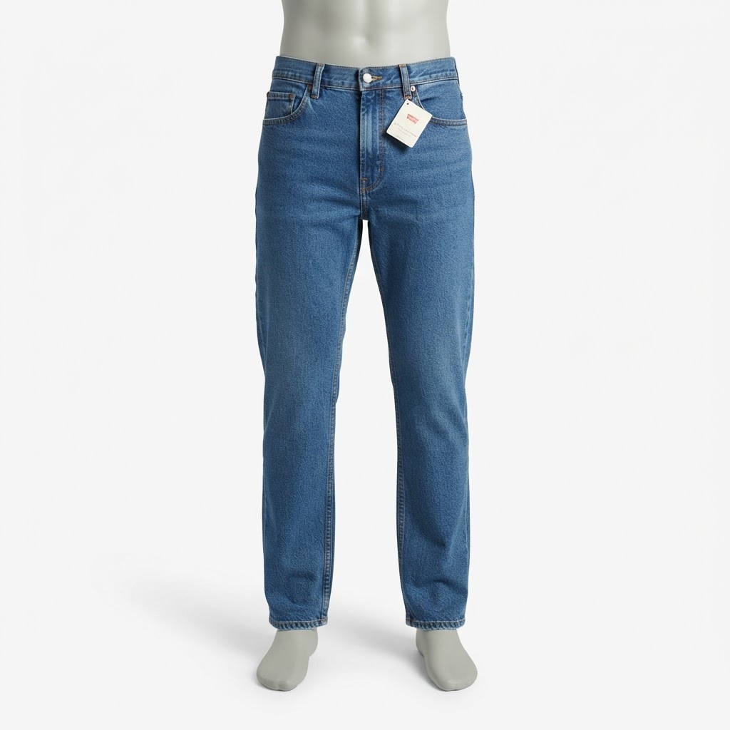 UNIQUE LOOKS Carrera in Classic medium blue denim jeans with a straight-leg cut and clean finish.