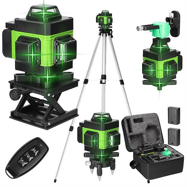 Niveau Laser Vert Auto nivelant 4D – 16 Lignes, 360°
