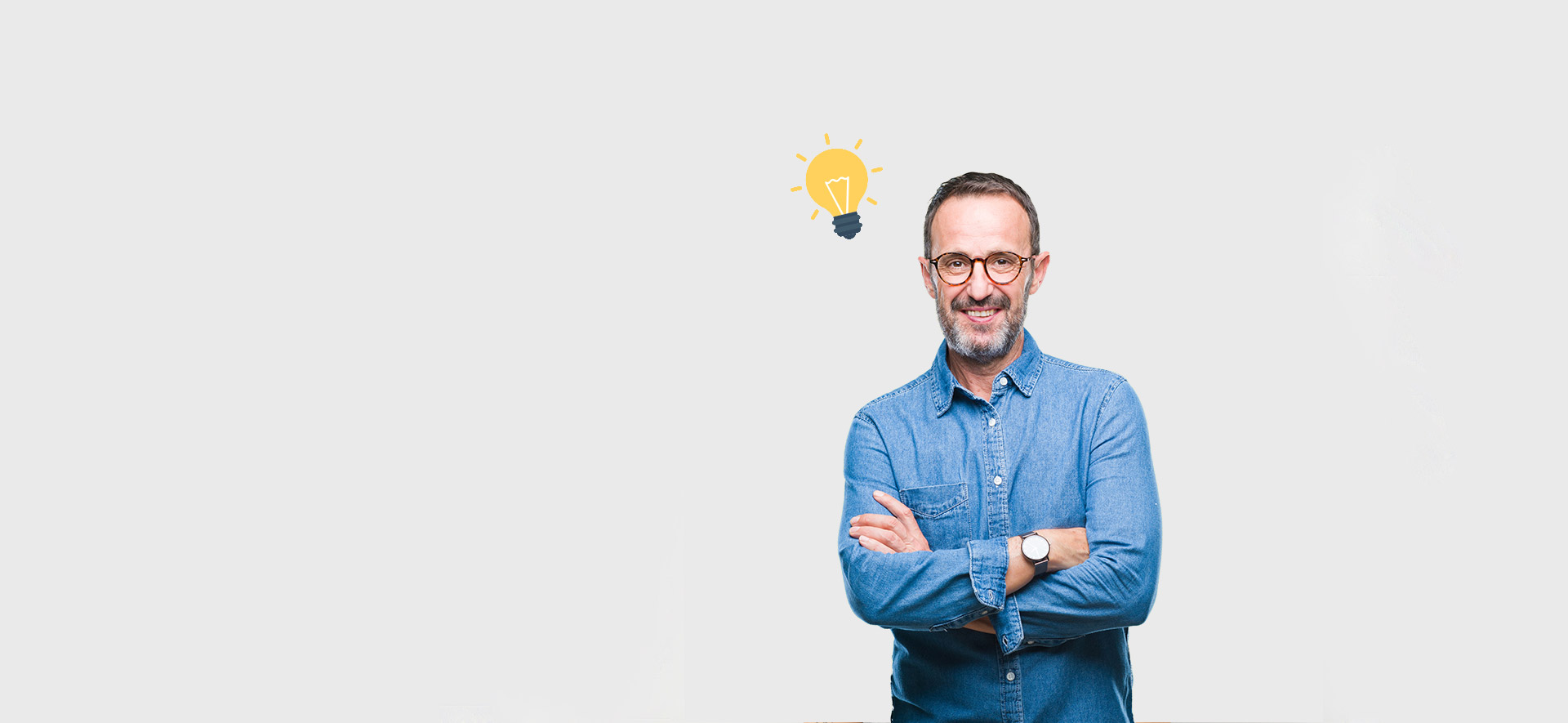 Smart looking middle-aged man with glasses