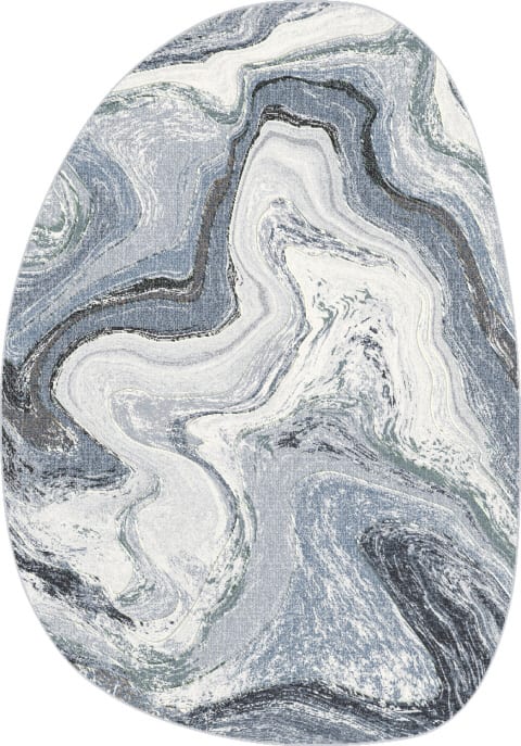 ECP69634365656 - Dynamic Rugs - Eclipse - Grey Cream 63436-5656 - 5'3" x 7'7" Pebble