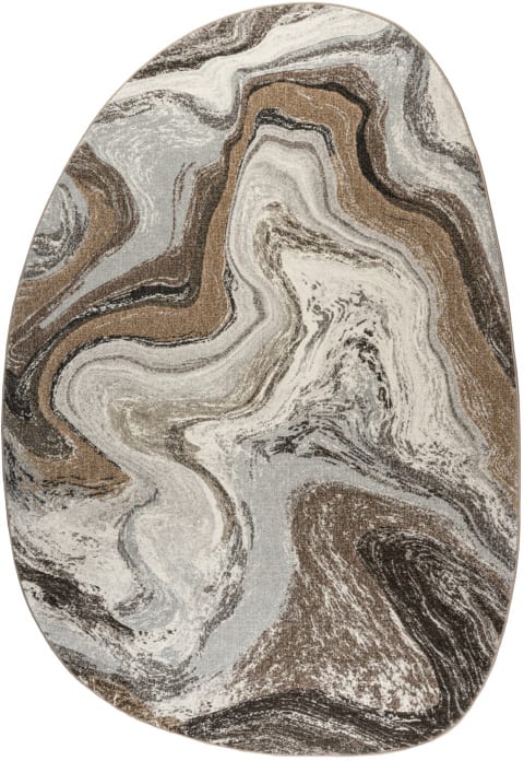 ECP69634369283 - Dynamic Rugs - Eclipse - Cream Mocha 63436-9283 - 5'3" x 7'7" Pebble