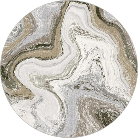 ECR5634369283 - Dynamic Rugs - Eclipse - Cream Mocha 63436-9283 - 5'3" Round
