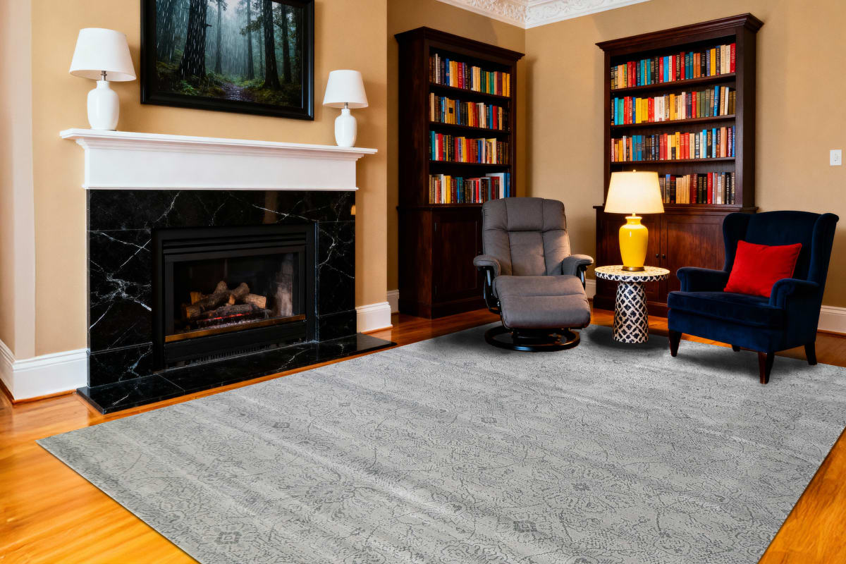Harmony - Ivory Blue 59002-5555 - Dynamic Rugs - Harmony - Ivory Blue 59002-5555