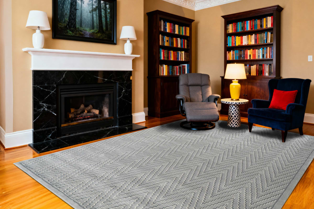 Harmony - Ivory Blue 59019-5555 - Dynamic Rugs - Harmony - Ivory Blue 59019-5555