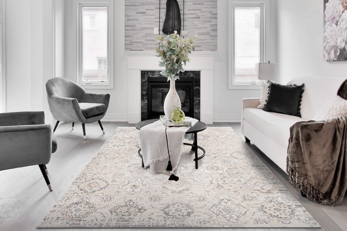 Marina - White Grey 8057-190 - Dynamic Rugs - Marina - White Grey 8057-190