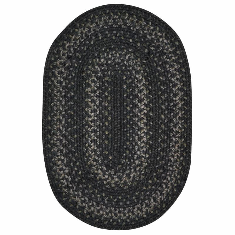 Jet Black 500878 - Homespice - Jute Braided Rug - Jet Black - 2' x 3' Oval