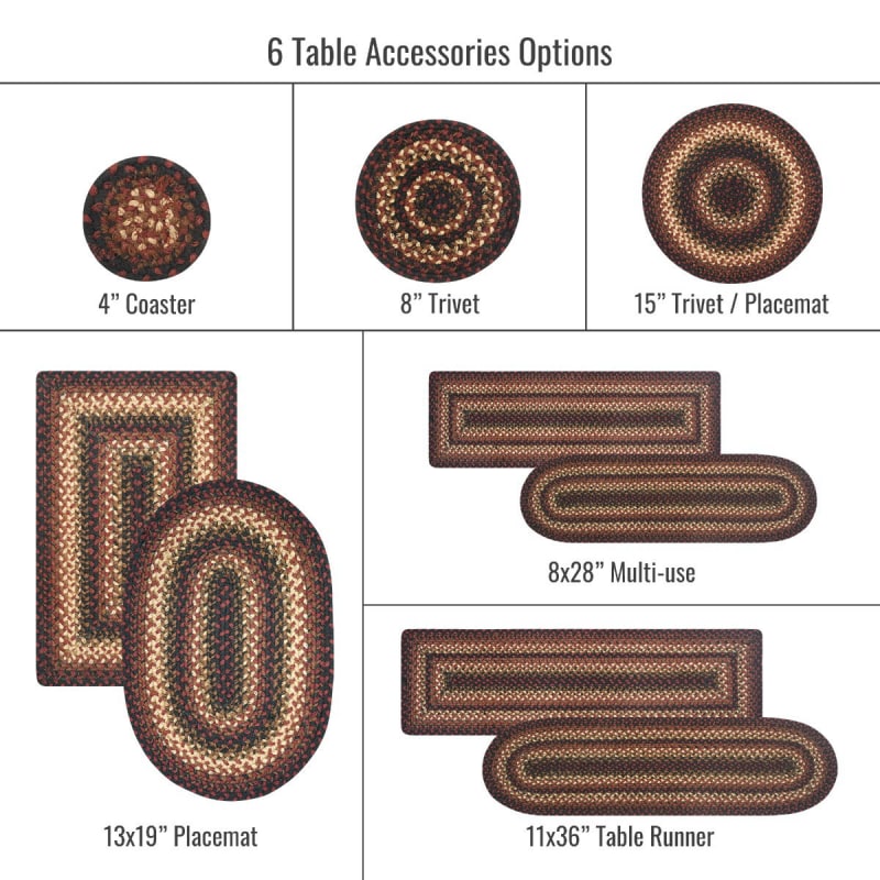 Prescott 240007PS - Homespice - Jute Braided Accessories - Prescott - 4" Coaster - 6 Pcs