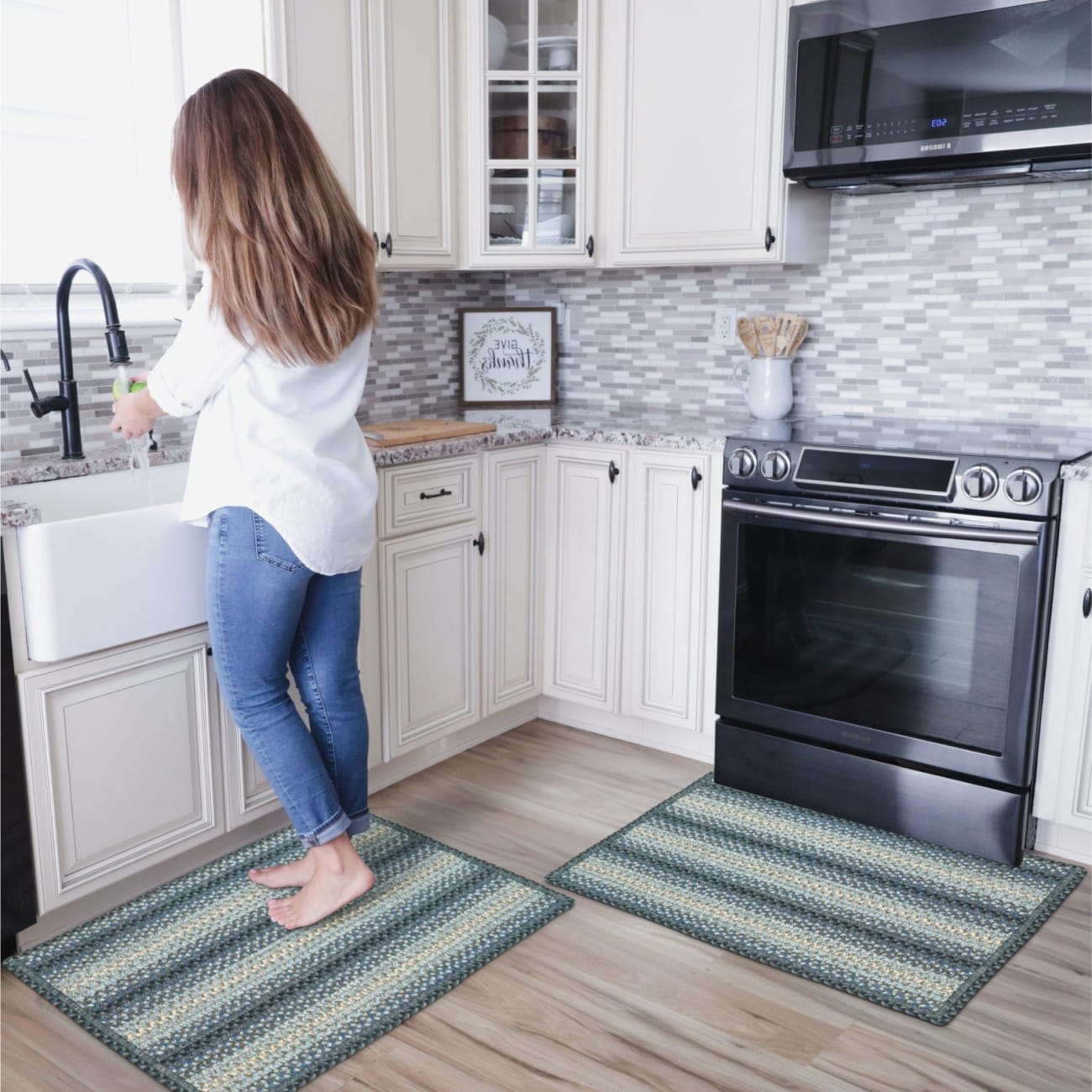 HUDKBR-BlueOasis - Homespice - Ultra Durable Korean Backing Rug - Blue Oasis