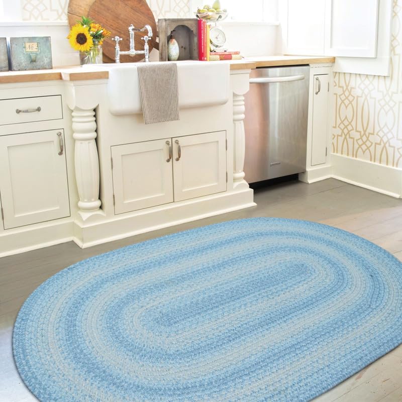 HJBR-SkyBlue - Homespice - Jute Braided Rug - Sky Blue