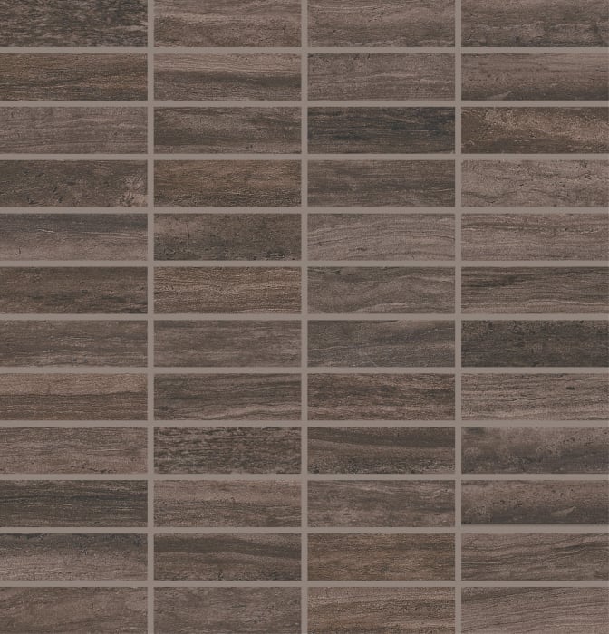 AR0813MS1P2 - Story Brown 1.00 in x 3.00 in Mosaic Matte