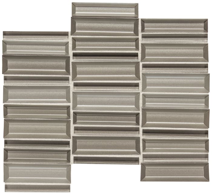 CW4114MS1P - Daltile - Cascading Waters - Silver Surge - 1.00 in x 4.00 in - Glass Mosaic