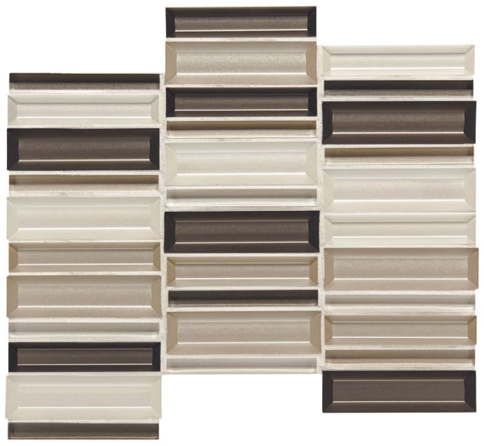 CW4414MS1P - Daltile - Cascading Waters - Earth Tide - 1.00 in x 4.00 in - Glass Mosaic