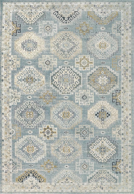 AL10147607581 - Dynamic Rugs - Annalise - Blue Beige Cream 7607-581 - 9'2" x 12'5"