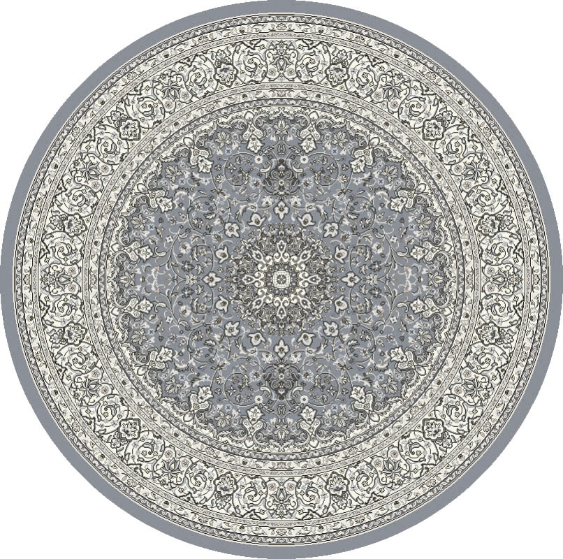 ANR5571194646 - Dynamic Rugs - Ancient Garden - Steel Blue Cream 57119-4646 - 5'3" Round