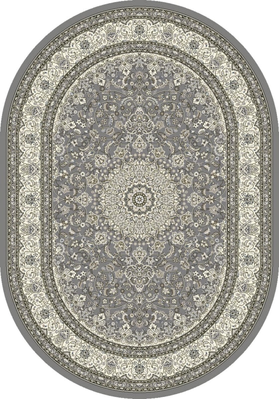 ANOV69571195666 - Dynamic Rugs - Ancient Garden - Grey Cream 57119-5666 - 5'3" x 7'7" Oval