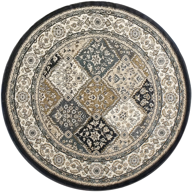YAR58471910 - Dynamic Rugs - Yazd - Grey Ivory 8471-910 - 5'3" Round