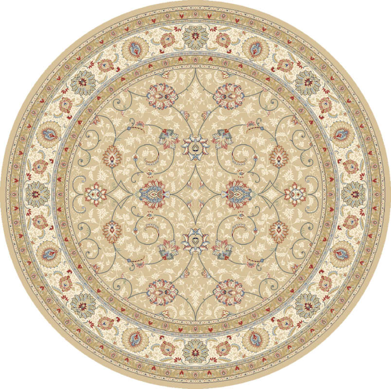 ANR5571202464 - Dynamic Rugs - Ancient Garden - Light Gold Ivory 57120-2464 - 5'3" Round