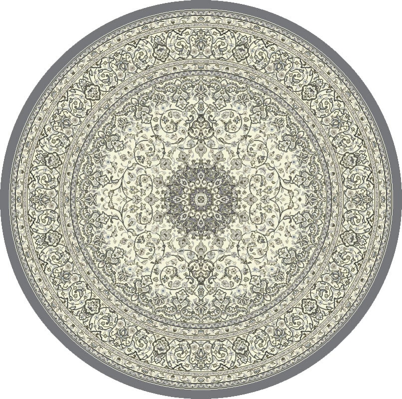 ANR5571195666 - Dynamic Rugs - Ancient Garden - Grey Cream 57119-5666 - 5'3" Round