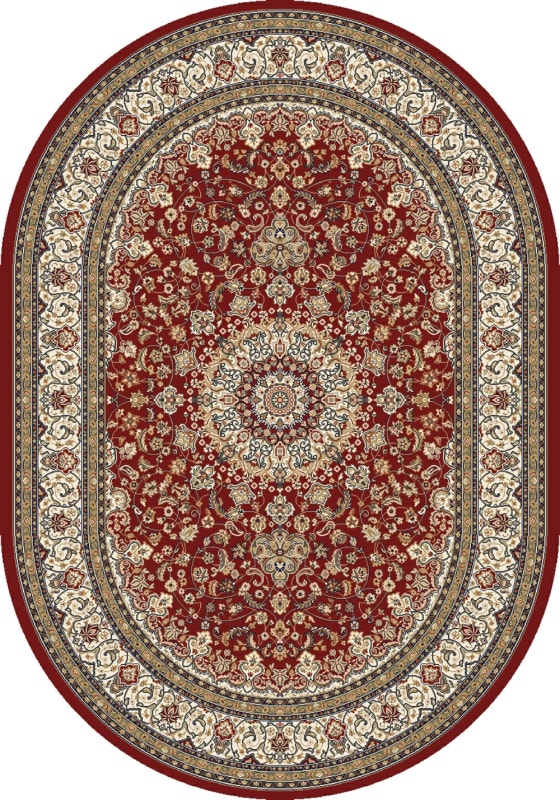 ANOV69571191414 - Dynamic Rugs - Ancient Garden - Red Ivory 57119-1414 - 5'3" x 7'7" Oval
