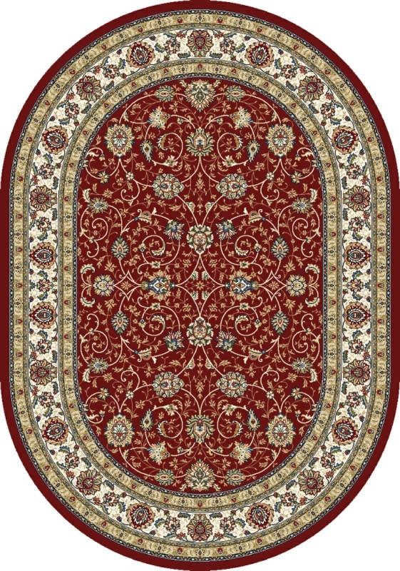 ANOV71057120146 - Dynamic Rugs - Ancient Garden - Red Ivory 57120-1464 - 6'7" x 9'6" Oval