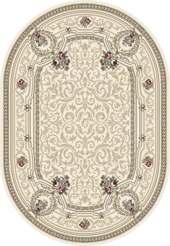 ANOV71057091646 - Dynamic Rugs - Ancient Garden - Ivory 57091-6464 - 6'7" x 9'6" Oval