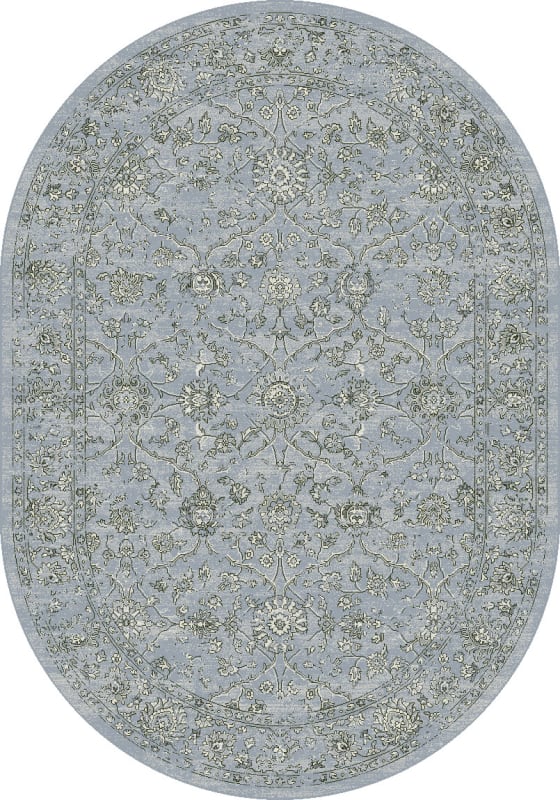 ANOV35571364646 - Dynamic Rugs - Ancient Garden - Steel Blue Cream 57136-4646 - 2'7" x 4'7" Oval