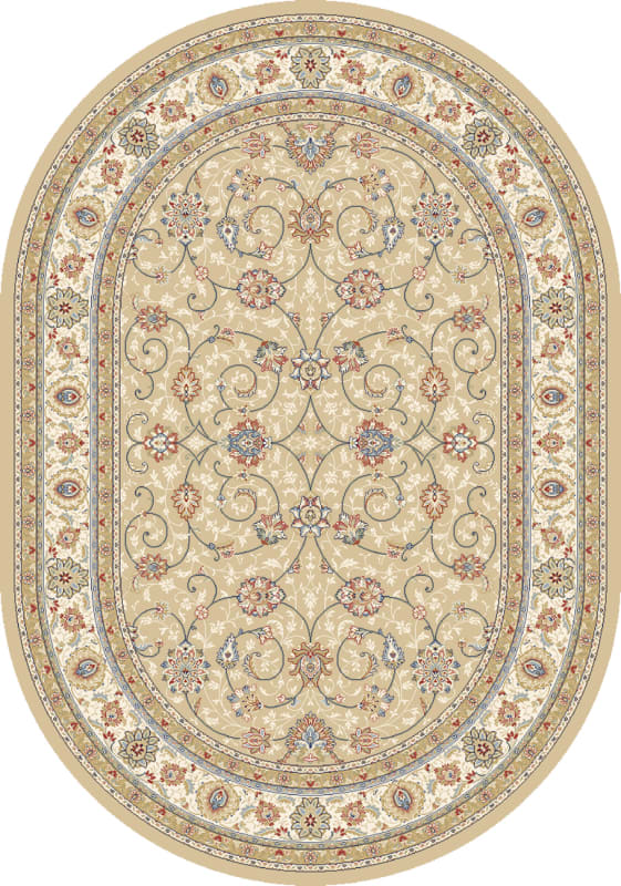 ANOV35571202464 - Dynamic Rugs - Ancient Garden - Light Gold Ivory 57120-2464 - 2'7" x 4'7" Oval