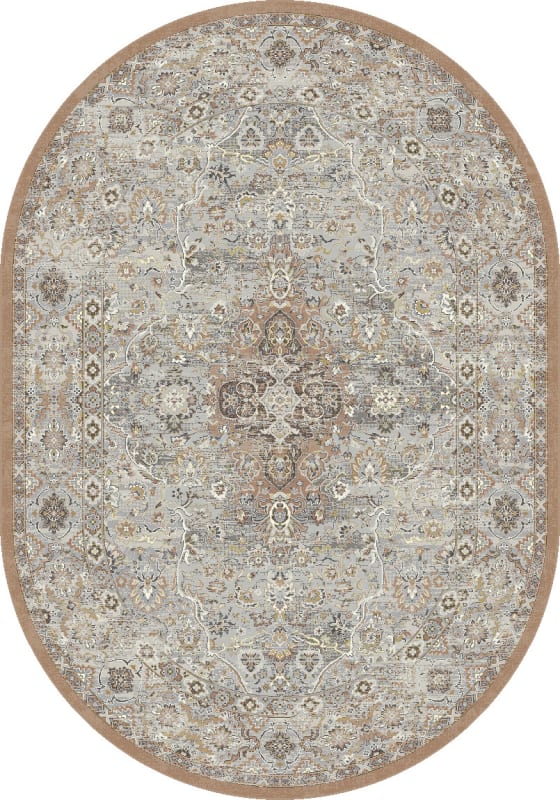 ANOV69572759285 - Dynamic Rugs - Ancient Garden - Beige Multi 57275-9285 - 5'3" x 7'7" Oval