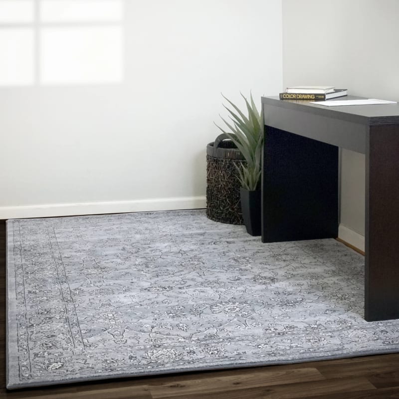 ANCIENT GARDEN - Steel Blue Cream 57136-4646 - Dynamic Rugs - Ancient Garden - Steel Blue Cream 57136-4646