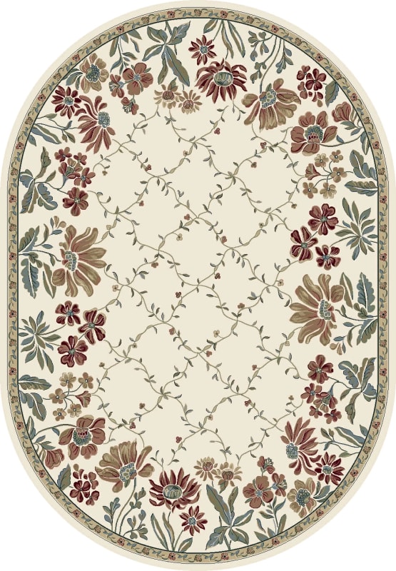 ANOV35570846464 - Dynamic Rugs - Ancient Garden - Ivory 57084-6464 - 2'7" x 4'7" Oval