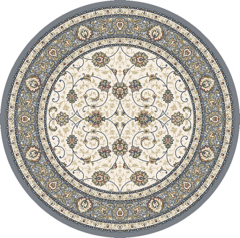 ANR8571206454 - Dynamic Rugs - Ancient Garden - Beige Light Blue 57120-6454 - 7'1" Round