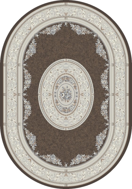 ANOV69572263295 - Dynamic Rugs - Ancient Garden - Brown Cream 57226-3295 - 5'3" x 7'7" Oval
