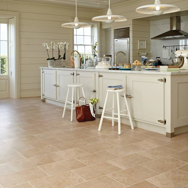 SCB-ST12-G - Karndean - Knight Tile Rigid Core 12 x 18 - Bath Stone