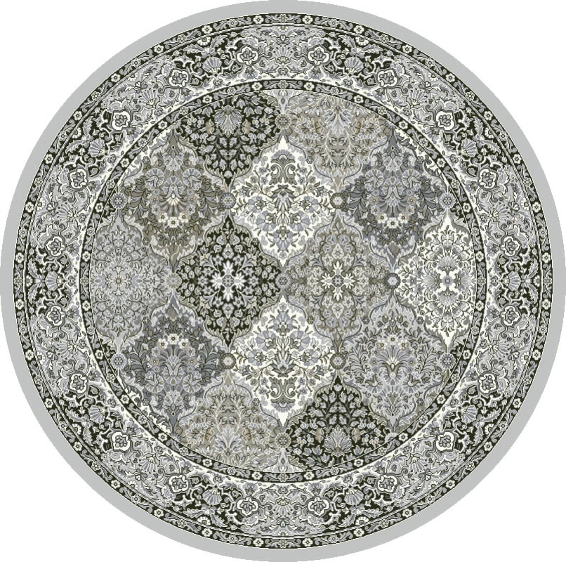 ANR8570089696 - Dynamic Rugs - Ancient Garden - Cream Grey 57008-9696 - 7'1" Round