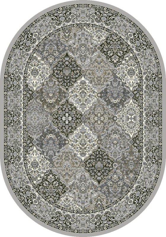 ANOV35570089696 - Dynamic Rugs - Ancient Garden - Cream Grey 57008-9696 - 2'7" x 4'7" Oval