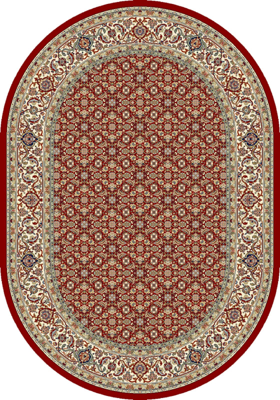 ANOV71057011141 - Dynamic Rugs - Ancient Garden - Red Ivory 57011-1414 - 6'7" x 9'6" Oval
