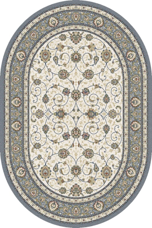 ANOV69571206454 - Dynamic Rugs - Ancient Garden - Beige Light Blue 57120-6454 - 5'3" x 7'7" Oval