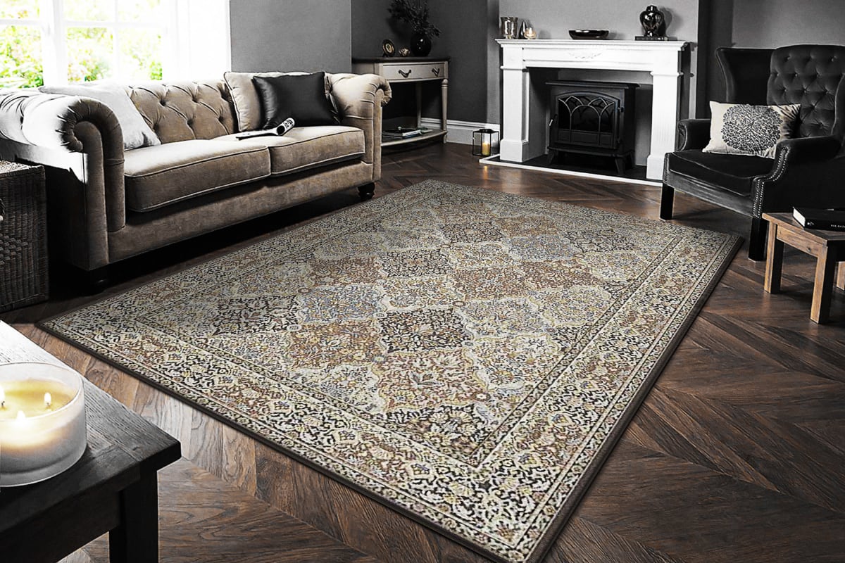 ANCIENT GARDEN - Brown Blue 57008-3235 - Dynamic Rugs - Ancient Garden - Brown Blue 57008-3235