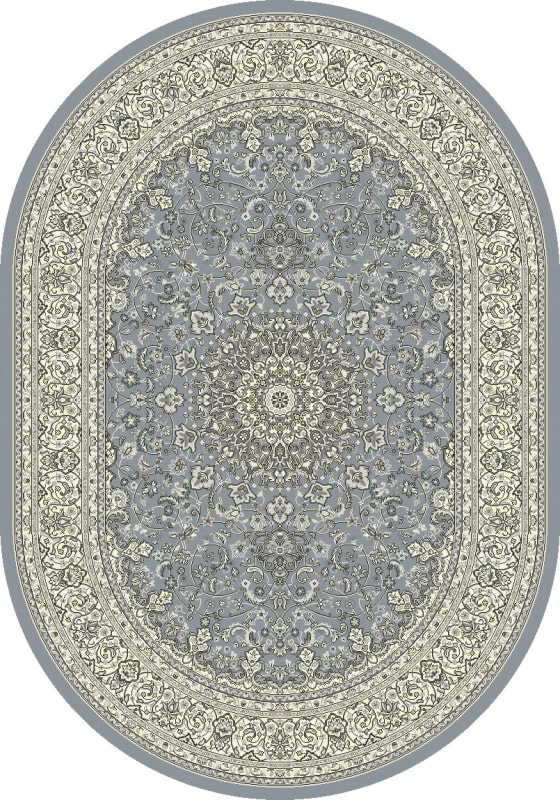 ANOV35571194646 - Dynamic Rugs - Ancient Garden - Steel Blue Cream 57119-4646 - 2'7" x 4'7" Oval