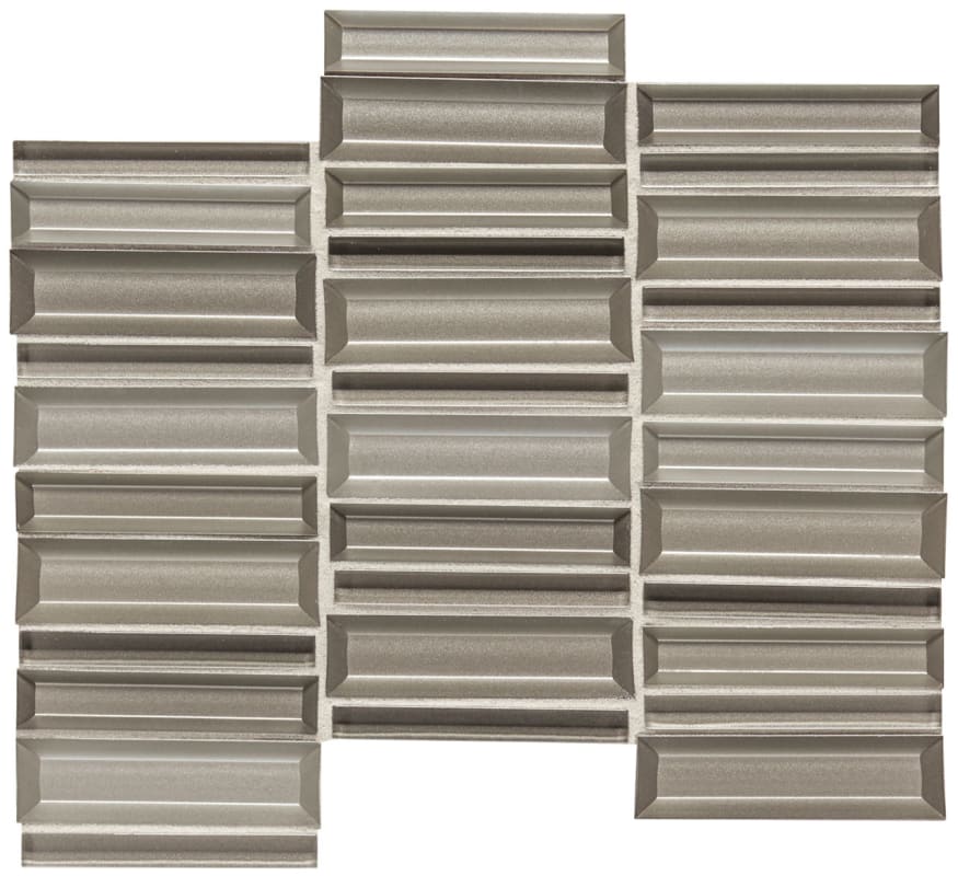 CW4114MS1P - Daltile - Cascading Waters - Silver Surge - 1 x 4 - Glass Mosaic