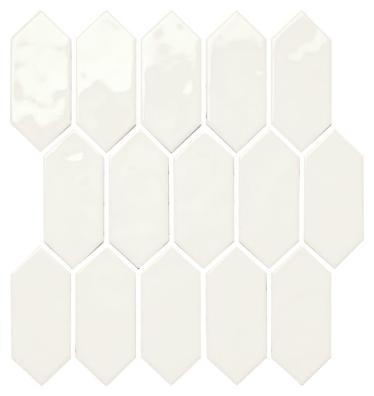 MY9025PICKMS1P2 - Daltile - Mythology - Santorini - 11.00 in x 12.00 in - Picket Mosaic - Undulated